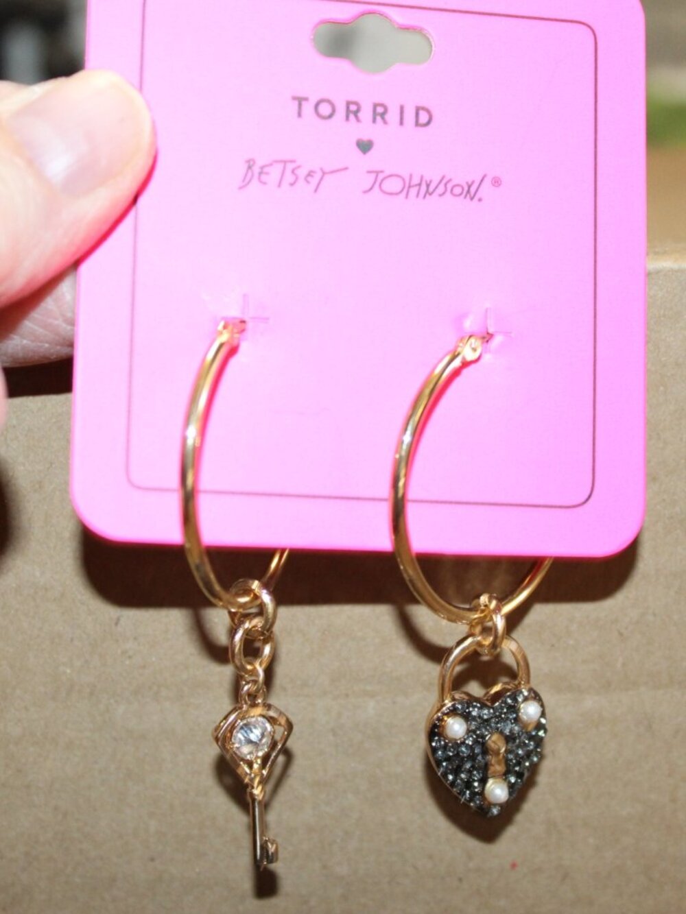 Torrid Betsey Johnson Lock and Key Mismatch earrings NICE!! CUTE!!